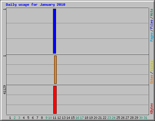 Daily usage for January 2010