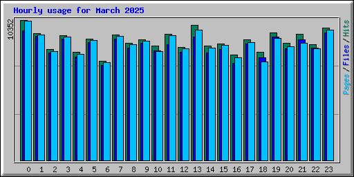 Hourly usage for March 2025